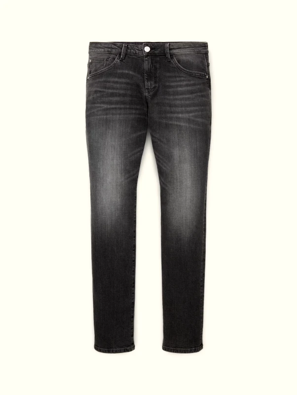 Tom Tailor Ανδρικό Παντελόνι Josh Jeans Regular Slim Tom Tailor 1035878-10233 Μαύρο