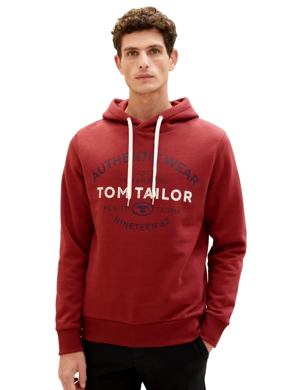 Tom Tailor Tom Tailor Ανδρικό Φούτερ Με Κουκούλα Basic Hoodie 1038744-32220 Μπορντό