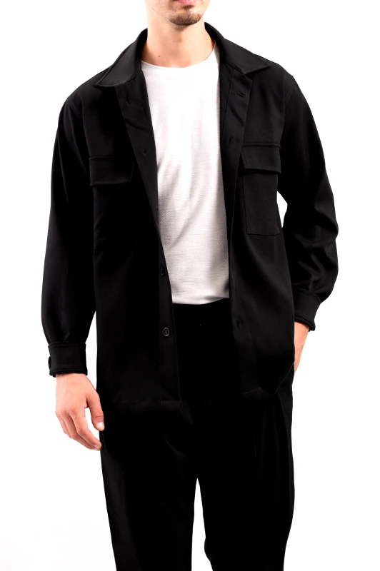 Vittorio Oveshirt Vittorio Ανδρικό Πουκάμισο 300-2425-BRESIA Black Μαύρο