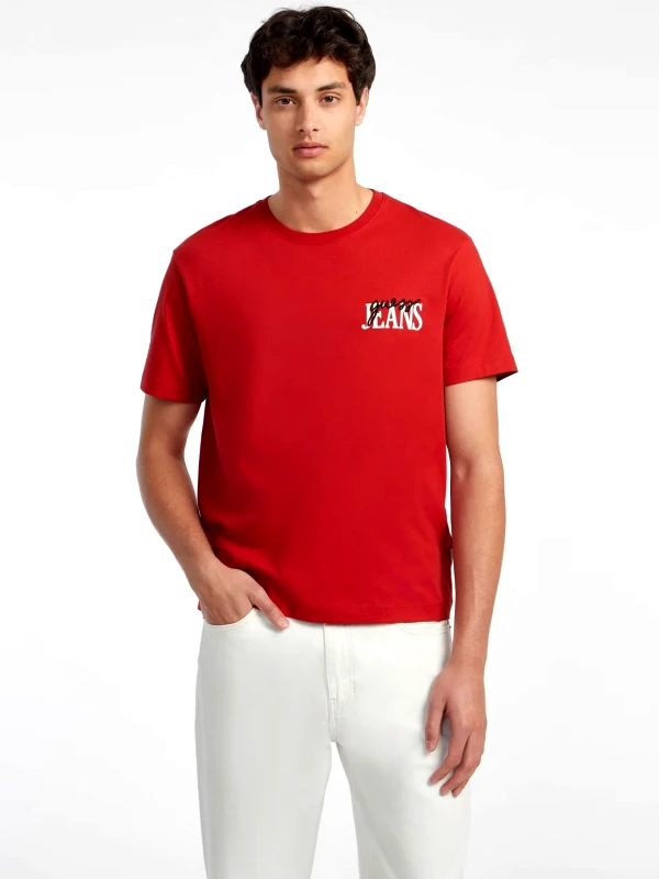 Guess Guess Jeans Ανδρικό T-Shirt M4YI48K8FQ4-G585 Κόκκινο