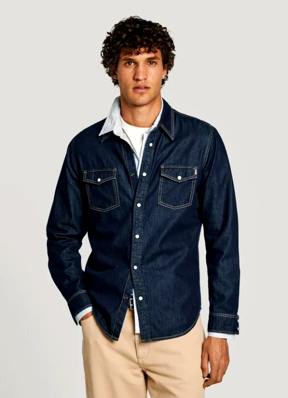 Pepe Jeans Pepe Jeans Ανδρικό Πουκάμισο Regular Shirt PM308586BC3-000 Μπλε