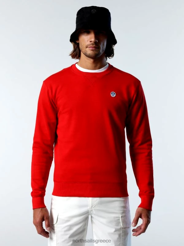 North Sails North Sails Ανδρικό Φούτερ Crewneck Sweatshirt With Logo 6911580000237-520 Πορτοκαλί