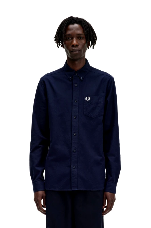 Fred Perry Fred Perry Ανδρικό Πουκάμισο Oxford Shirt M5516-608 Μπλε Σκούρο