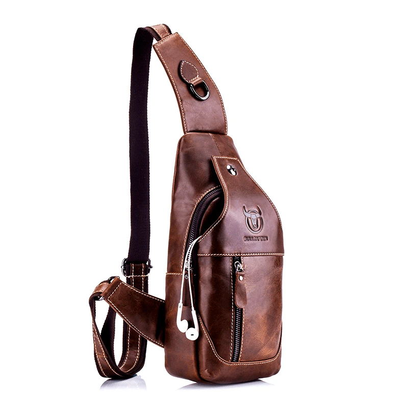 Bull Captain Δερμάτινο τσαντάκι body Bull Captain XB 019 καφέ