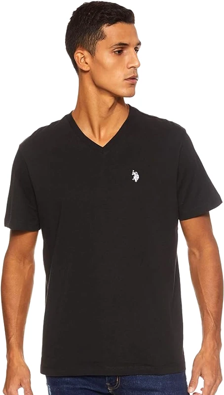 U.S. Polo ASSN. Us Polo Assn Ανδρικό T-Shirt V-Neck Mart 6803849351-199 Μαύρο