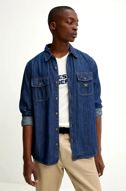 Guess Guess Jeans Ανδρικό Τζιν Πουκάμισο M4BH56D5EI4-GJDA Μπλε