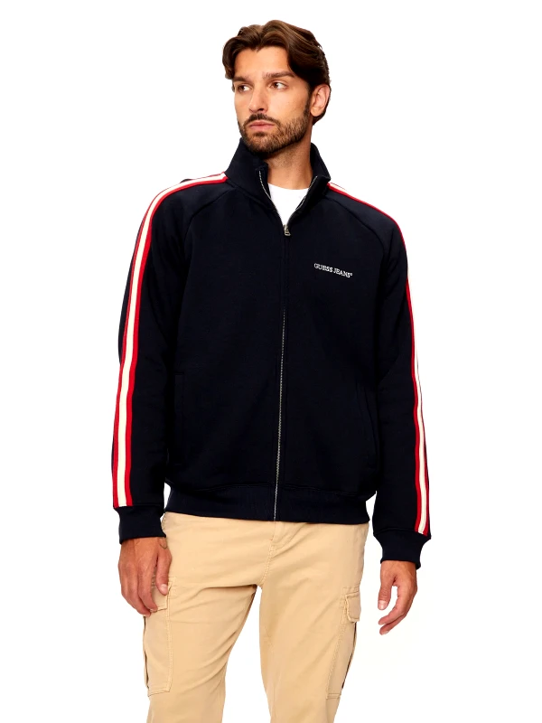 Guess Guess Jeans Ανδρική Ζακέτα Striped Tape Zip-Up M4BQ38K9V31-A71W Μπλε