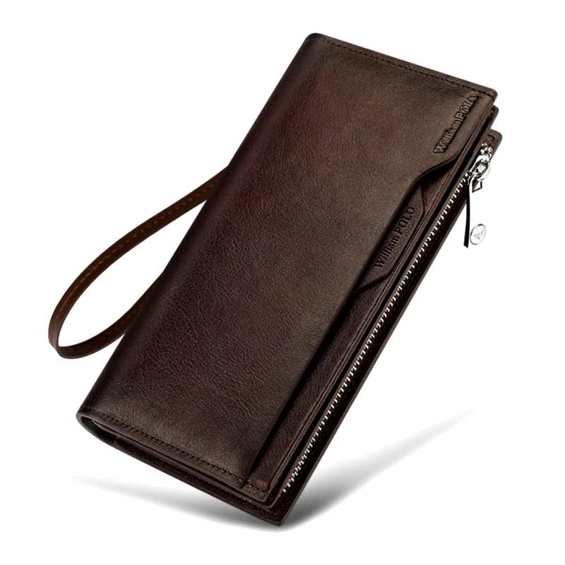 William Polo Δερμάτινο Ανδρικό πορτοφόλι William Polo 211566 dark brown