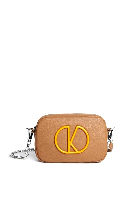 Kalk Γυναικεία Τσάντα Χιαστί Kalk KLABAG12-0037 καφέ