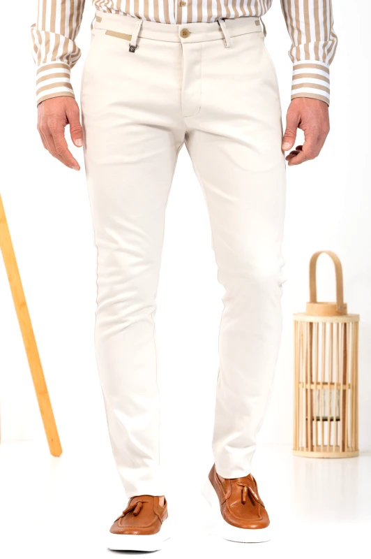 Vittorio Vittorio Ανδρικό Παντελόνι Chinos 500-24-COMO Stone Εκρού