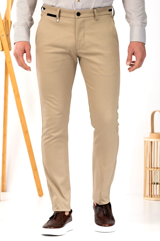 Vittorio Vittorio Ανδρικό Παντελόνι Chinos 500-24-COMO Safari Μπεζ