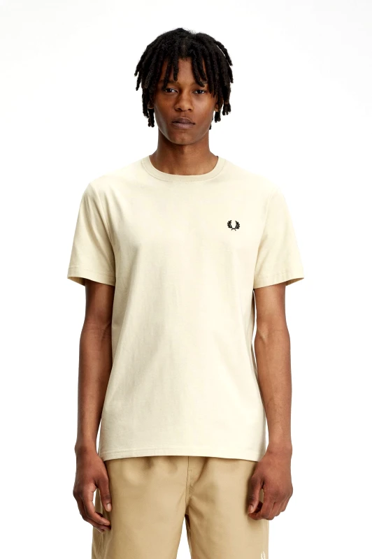 Fred Perry Fred Perry Ανδρική Μπλούζα Ringer T-Shirt M3519-V54 Μπεζ