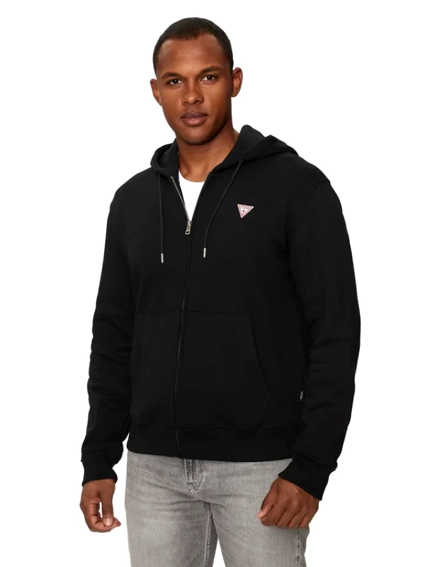 Guess Guess Ανδρική Φούτερ Ζακέτα Με Κουκούλα M4YQ28K9V31-JBLK Μαύρο