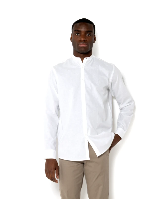 The Bostonians The Bostonians Ανδρικό Πουκάμισο Βαμβάκι Λινό 3A4P1098|B001WH Λευκό