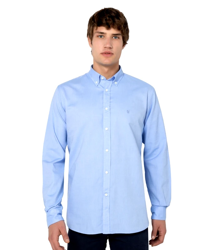 The Bostonians The Bostonians Ανδρικό Πουκάμισο Oxford 3AAP0571-B166BL Γαλάζιο