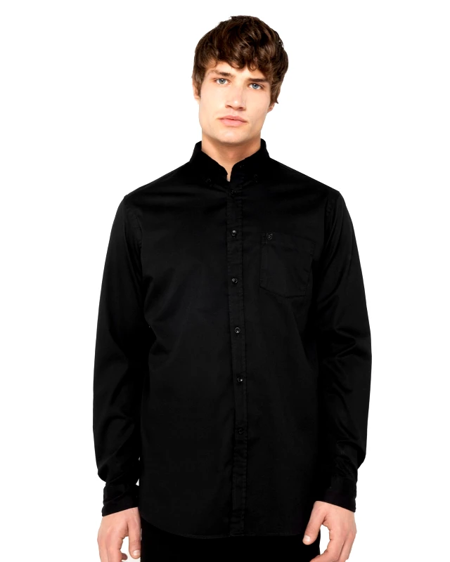 The Bostonians The Bostonians Ανδρικό Πουκάμισο Regular fit 3AAP1680-B031BL Μαύρο