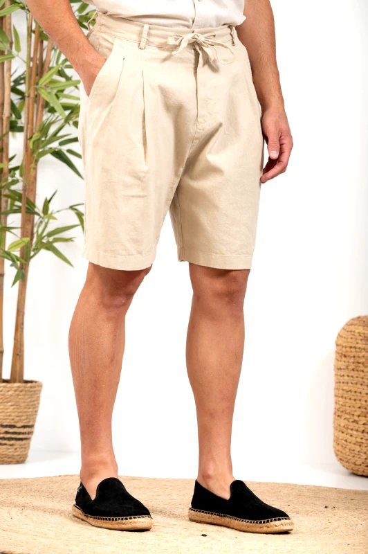 Vittorio Vittorio Λινή Βερμούδα 500-24-Renato Beige Μπεζ