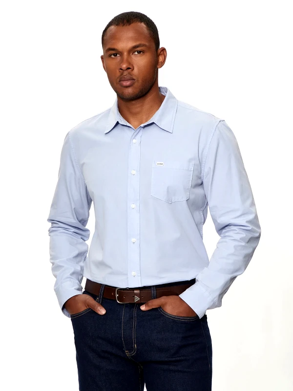 Guess Guess Jeans Ανδρικό Πουκάμισο M4YH35WGCF1-G76S Σιέλ