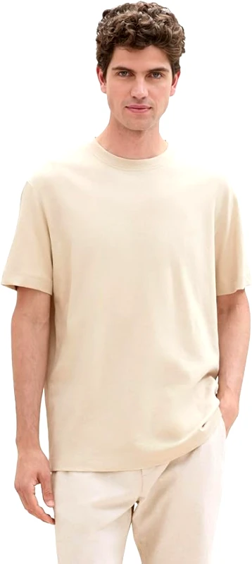 Tom Tailor Tom Tailor Ανδρική Μπλούζα Linen T-Shirt 1041826-10336 Μπεζ