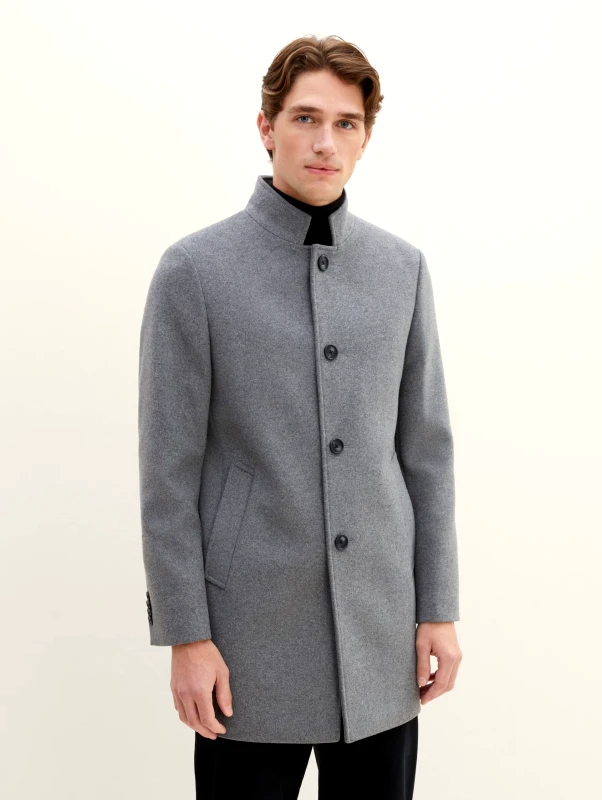 Tom Tailor Tom Tailor Ανδρικό Παλτό Button Coat 1037337-32529 Γκρι