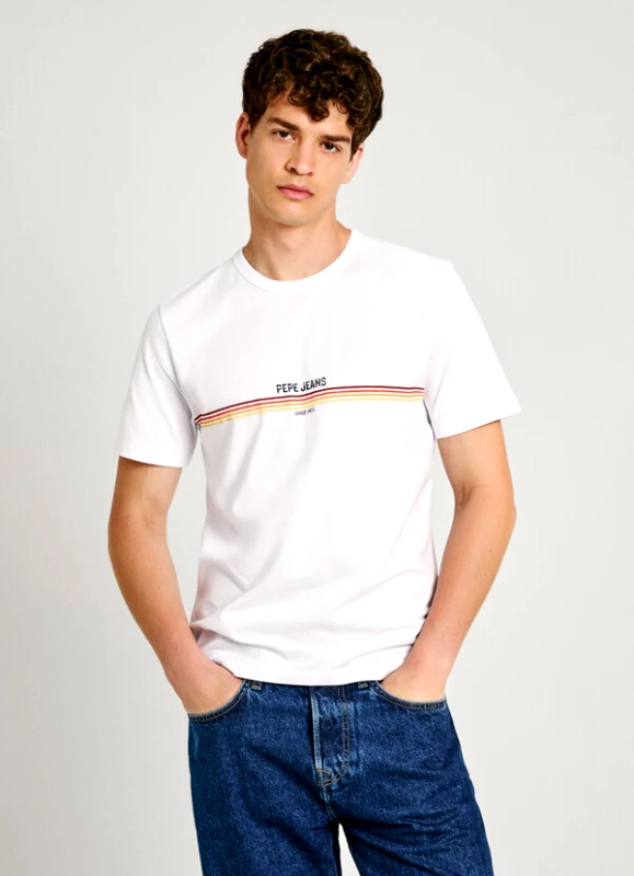Pepe Jeans Pepe Jeans Adur Ανδρικό T-shirt PM509427-800 Λευκό