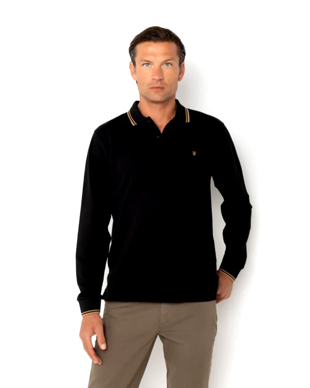 The Bostonians The Bostonians Ανδρική Μπλούζα Twin Tipped Polo 3PL1151-B0031BL Μαύρο