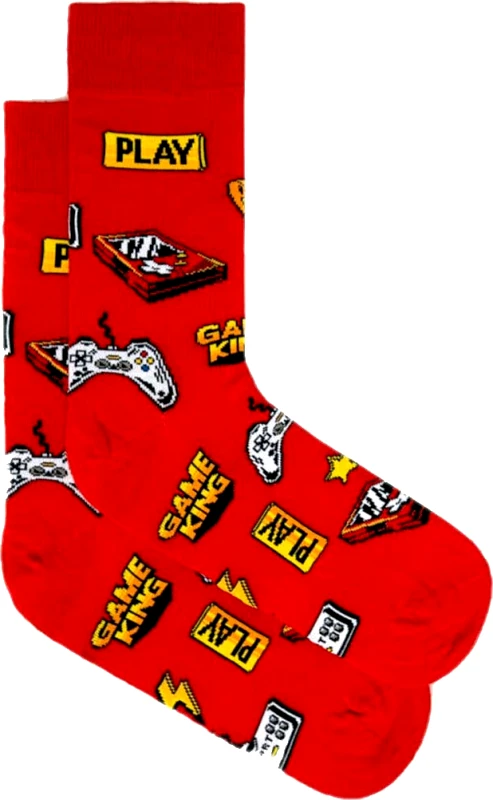 John Frank John Frank Ανδρικές Κάλτσες Pizza And Play ONE SIZE 40-45 JFLSFUN87 Κόκκινο