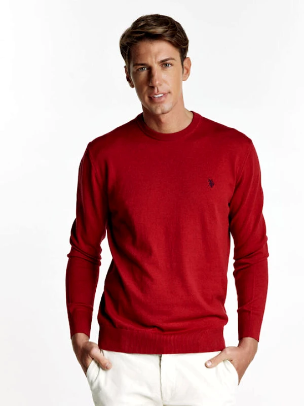 U.S. Polo ASSN. Us Polo Assn. Ανδρικό Πουλόβερ Leon 173 66566 48847-156 Μπορντό