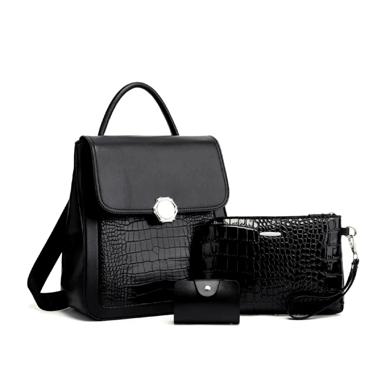 Cardinal Γυναικείο σετ Σακίδιο πλάτης/τσάντα χειρός/mini πορτοφόλι Cardinal ZM 955 Black