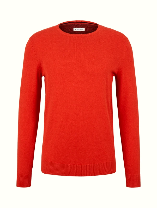 Tom Tailor Tom Tailor Ανδρικό Πουλόβερ Mottled knitted sweater 1027661-13161 Πορτοκαλί
