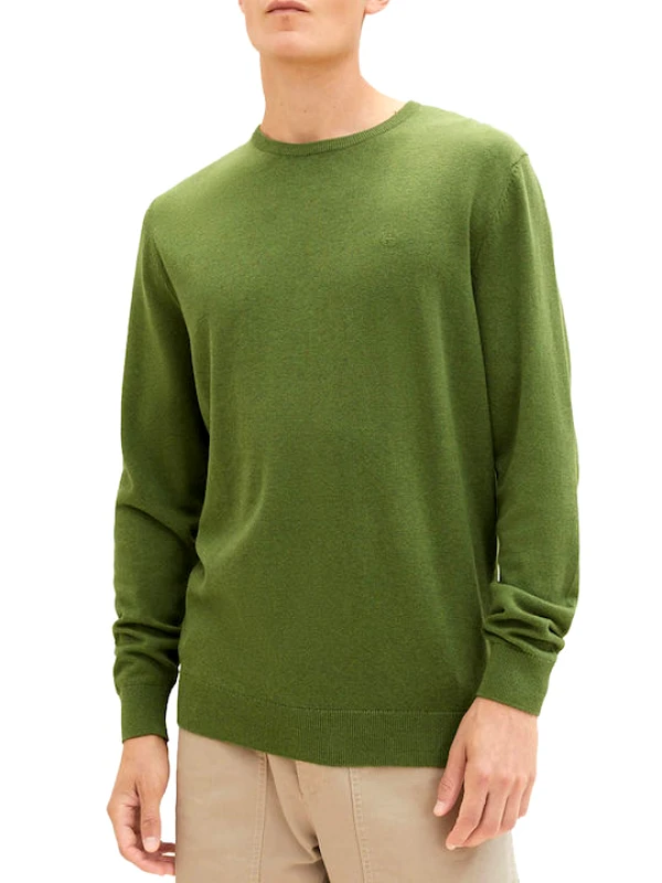 Tom Tailor Tom Tailor Ανδρικό Πουλόβερ BASIC CREW Neck Sweater 1027661-32719 Πράσινο