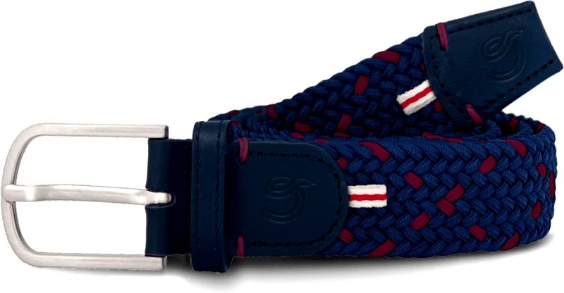 La Boucle Ανδρική Ζώνη Πλεκτή La Boucle B25-250685 Geneva CROSS Navy Blue Burgundy