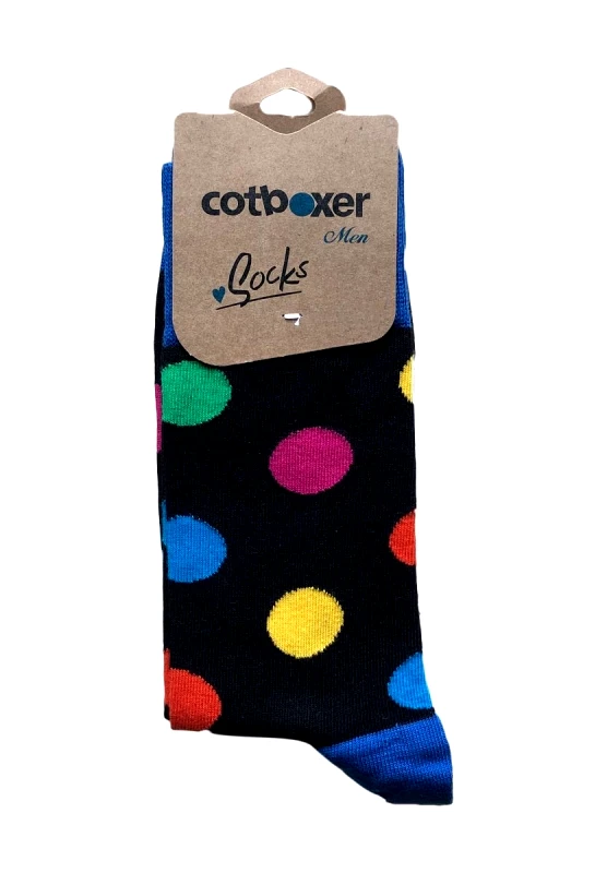 Cotboxer ΚΑΛΤΣΕΣ ΑΝΔΡΙΚΕΣ COTBOXER COLOURFUL DOTS ΟΝΕ ΣΙΖΕ 40-46