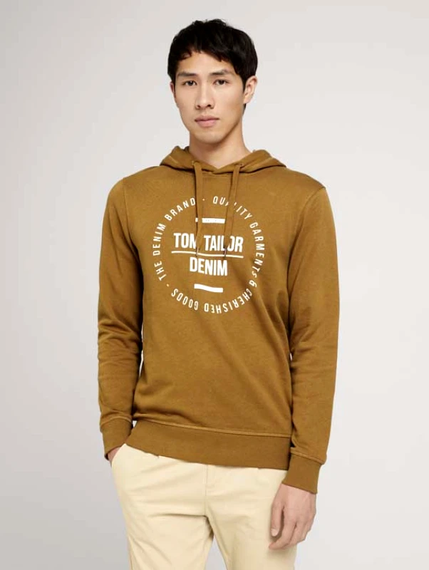 Tom Tailor Tom Tailor Ανδρικό Φούτερ Με Κουκούλα 1027616-25985 Ταμπά