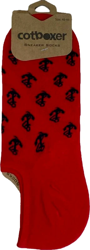 Cotboxer Cotboxer Sneaker Socks - Ανδρικό Σοσόνι Red Anchors Κόκκινο (CSS-9009-5-Red) One Size 40-46