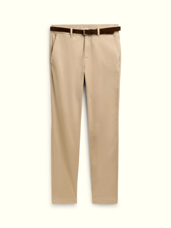 Tom Tailor Tom Tailor Ανδρικό Παντελόνι Travis Slim Chinos With a Belt 1043719-32240 Μπεζ