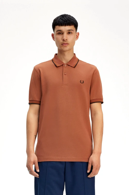 Fred Perry Fred Perry Ανδρική Μπλούζα Twin Tipped Polo M3600-Y39 Κεραμμυδί