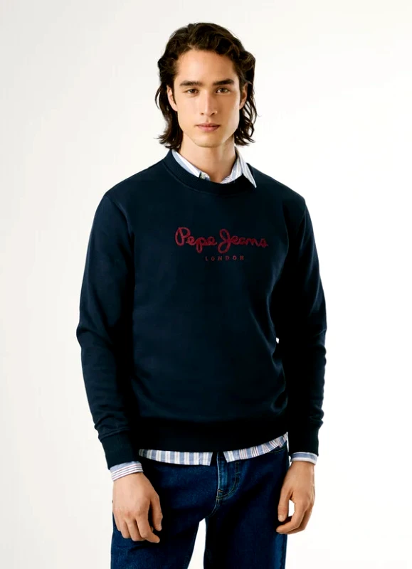 Pepe Jeans Pepe Jeans Ανδρικό Φούτερ Λαιμόκοψη Macbeth Plain Crew PM5800011-594 Μπλε
