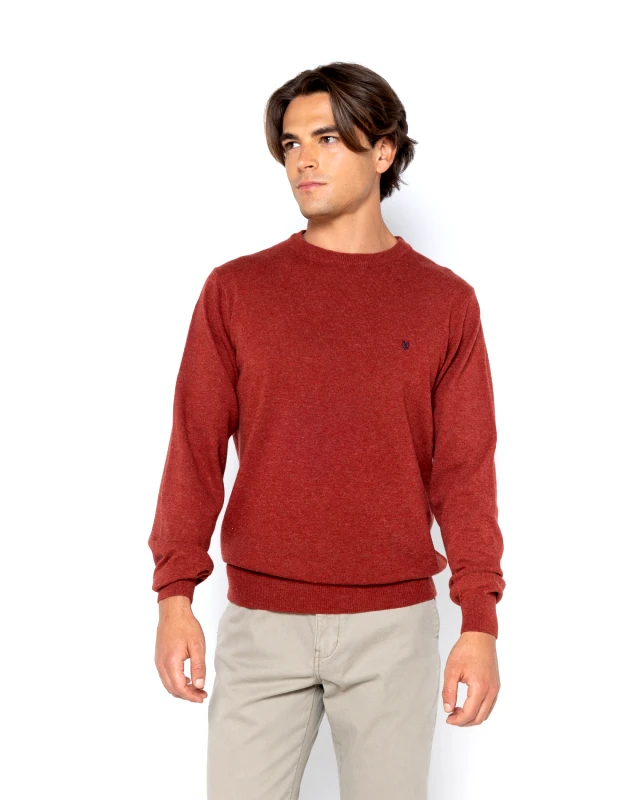 The Bostonians The Bostonians Ανδρικό Πλεκτό Λαιμόκοψη 3MR00012|B705EK Κεραμμυδί