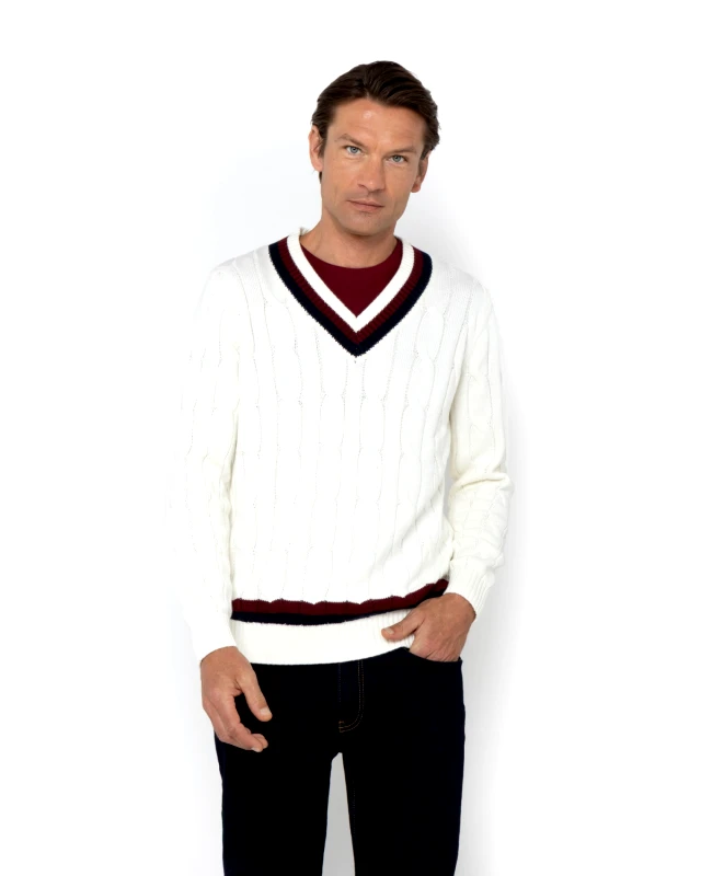 The Bostonians The Bostonians Ανδρικό Πλεκτό V-Λαιμόκοψη 3MV1014|B056CR Εκρού