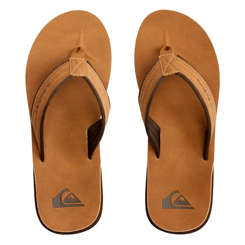 Quiksilver Quiksilver Carver Nubuck Ανδρικές Δερμάτινες Σαγιονάρες AQYL100623-TKD6 Ταμπά