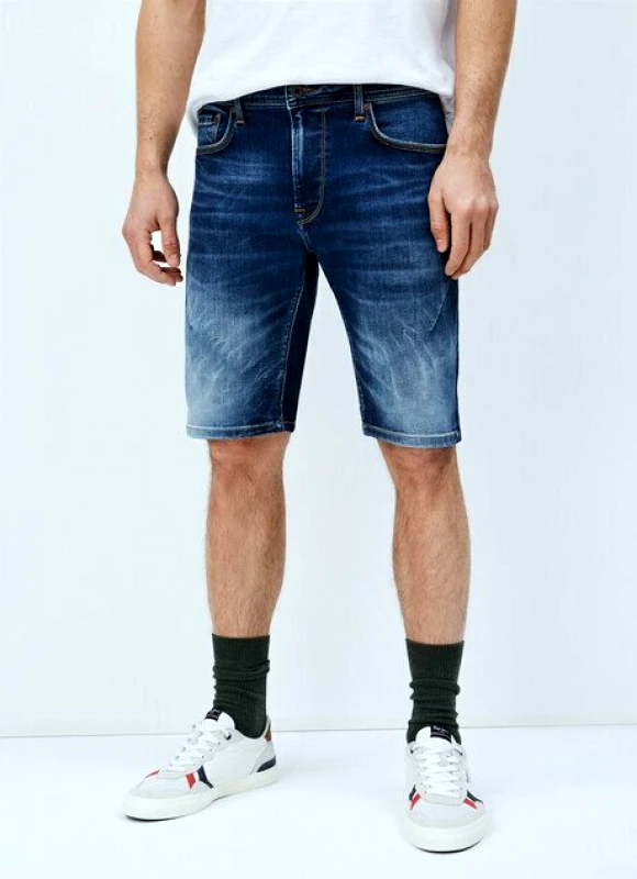 Pepe Jeans Pepe Jeans Ανδρική Βερμούδα Denim Stanley PM800854-000 Dark Blue