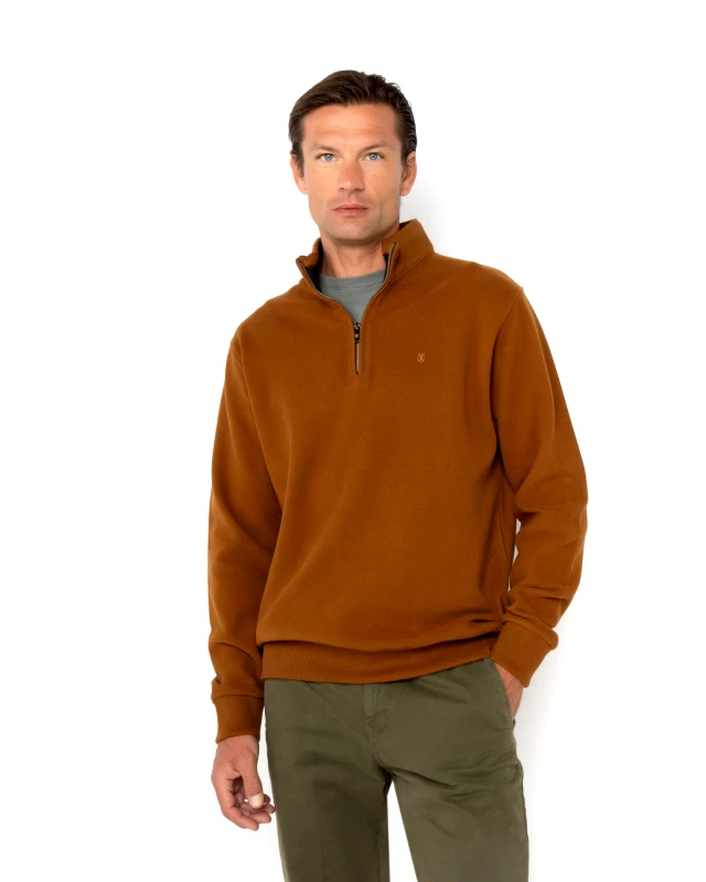 The Bostonians The Bostonians Ανδρικό Φούτερ Half Zip 3RO1000|B480CA Κάμελ