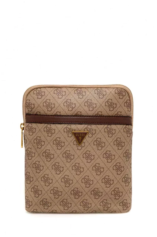 Guess Guess Τσαντάκι Ώμου Vezzola Milano Crossbody Flat HMEVZLP2223-BBO Μπεζ