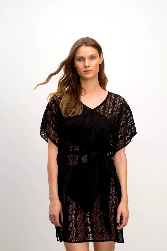 Vamp Vamp Κοντομάνικο Μονόχρωμο Φόρεμα