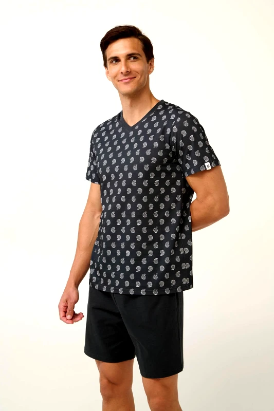 Vamp Vamp Βαμβακερή Ανδρική Πυτζάμα με V Λαιμόκοψη