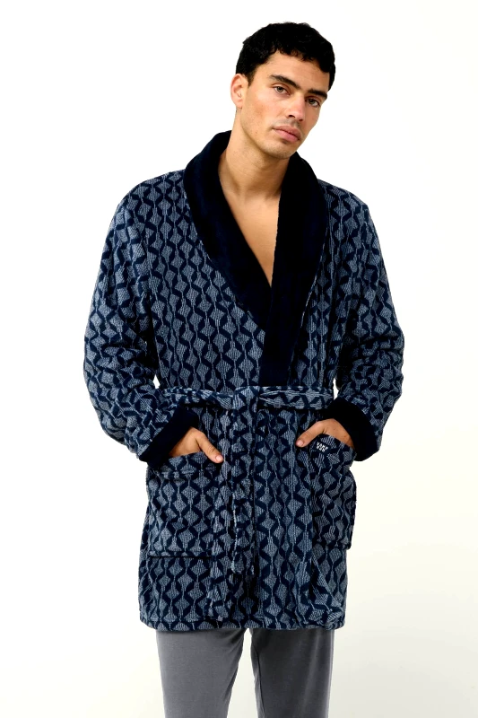 Vamp Vamp Ανδρική Σταυρωτή Fleece Ρόμπα