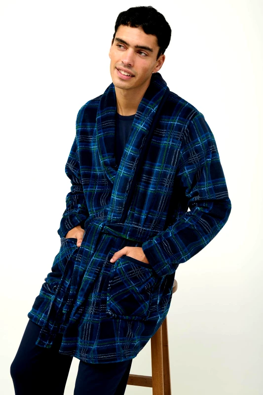 Vamp Vamp Ανδρική Σταυρωτή Καρό Ρόμπα