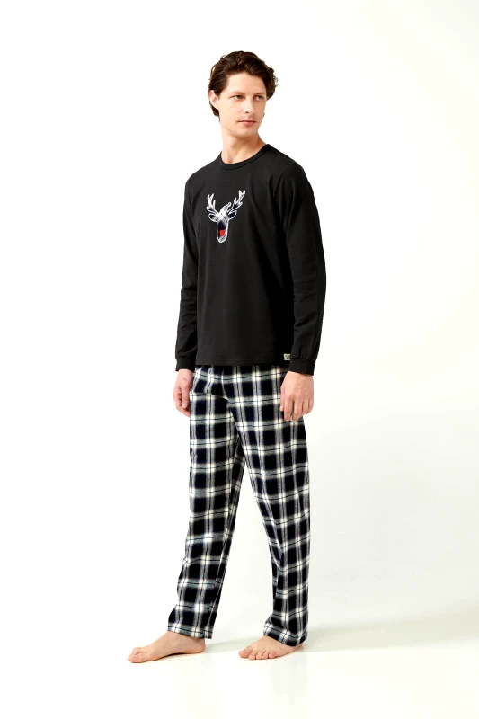 Vamp Vamp Ανδρικές Πυτζάμες Flannel με Ταρτάν Μοτίβο