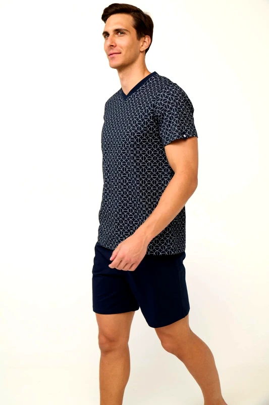 Vamp Vamp Βαμβακερή Ανδρική Πυτζάμα με Κουμπιά